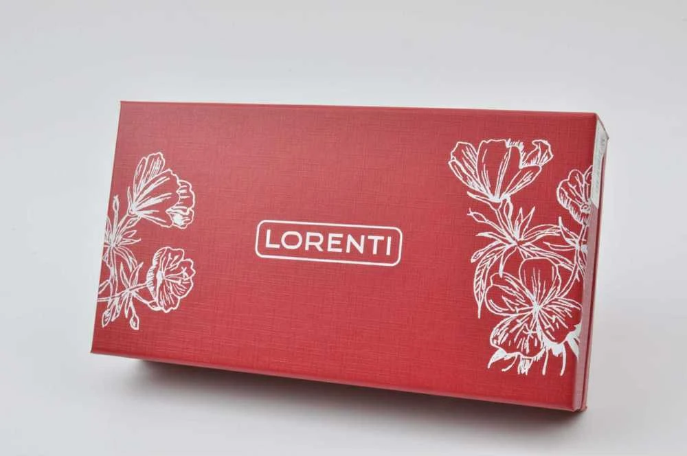 Moteriška odinė piniginė su cirkonais + raktų pakabukas LORENTI
