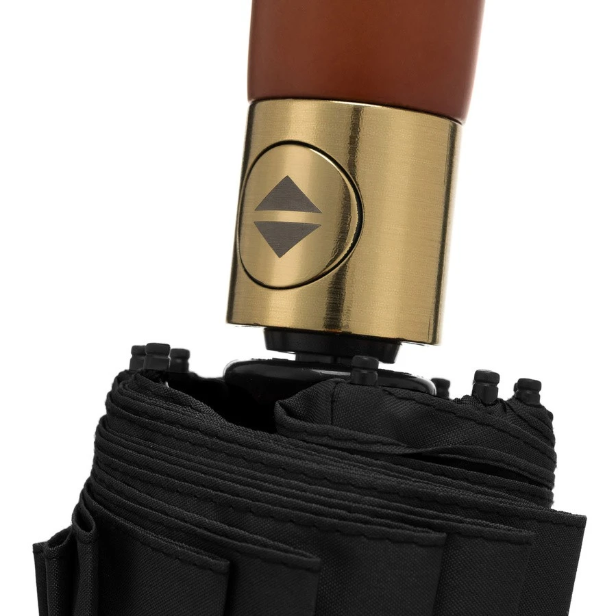 Moteriškas didelis skėtis PETERSON 6089, juodas, pilnai automatinis