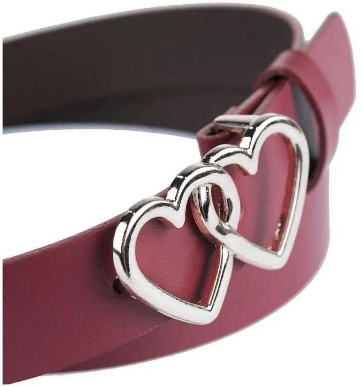 Moteriškas odinis diržas 2,5 cm, bordo