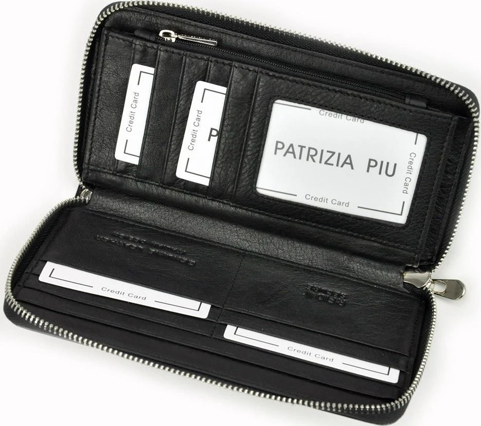 Moteriška odinė piniginė NATALI-3, juoda
