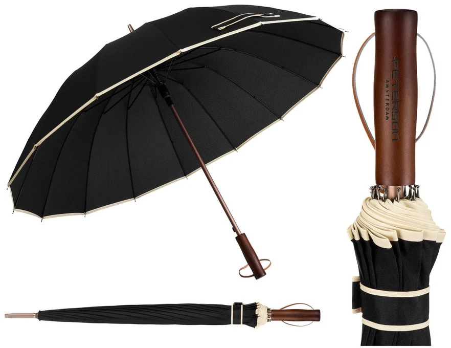 Didelis 128 cm skėtis unisex VELVETTA-3, juodas