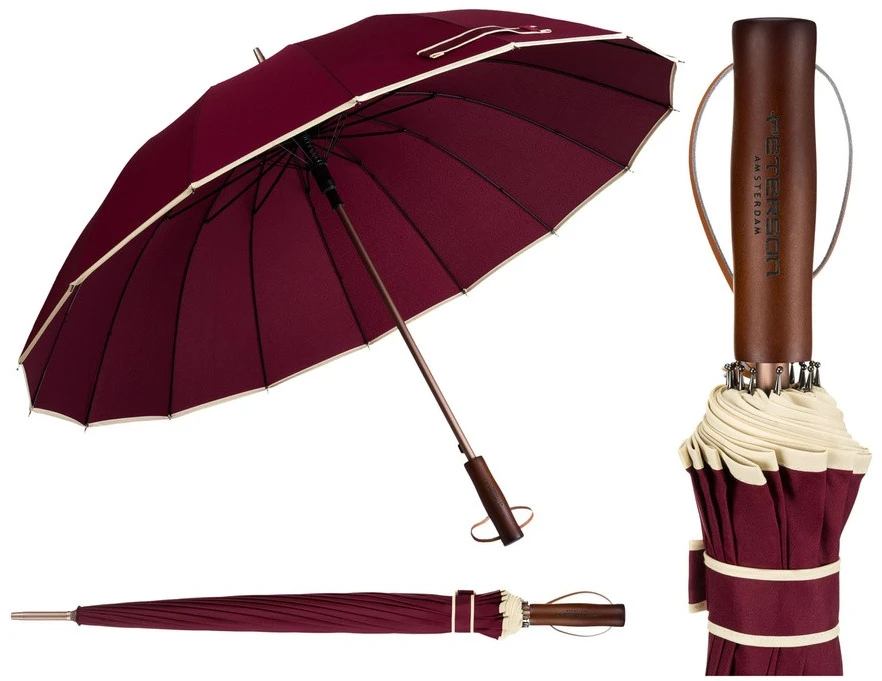 Didelis 128 cm skėtis VELVETTA, bordo