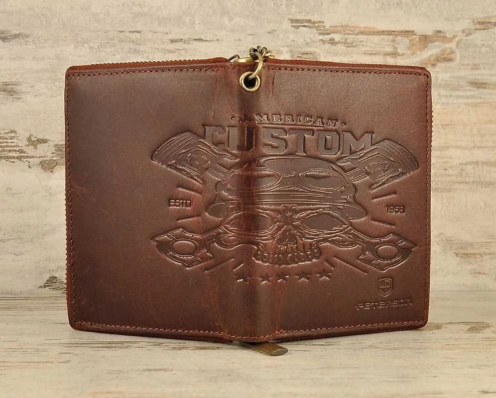 Peterson Vyriška odinė piniginė su grandinėle AMERICAN CUSTOM