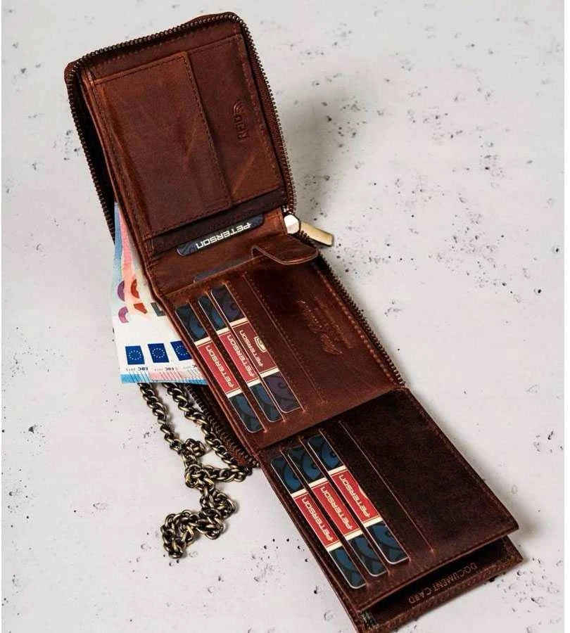 Peterson Vyriška odinė piniginė su grandinėle AMERICAN CUSTOM-2