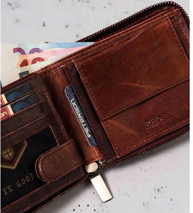 Peterson Vyriška odinė piniginė su grandinėle AMERICAN CUSTOM-2