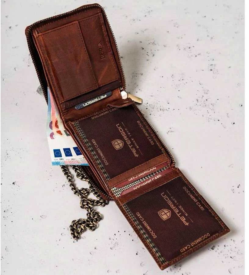 Peterson Vyriška odinė piniginė su grandinėle AMERICAN CUSTOM-2