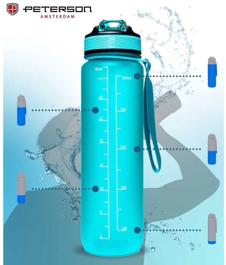Sportinė vandens gertuvė su šiaudeliu 1000ml PETERSON 9614