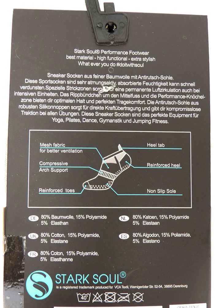 Stark Soul Moteriškos neslystančios kojinės jogai, pilatesui, 3 poros