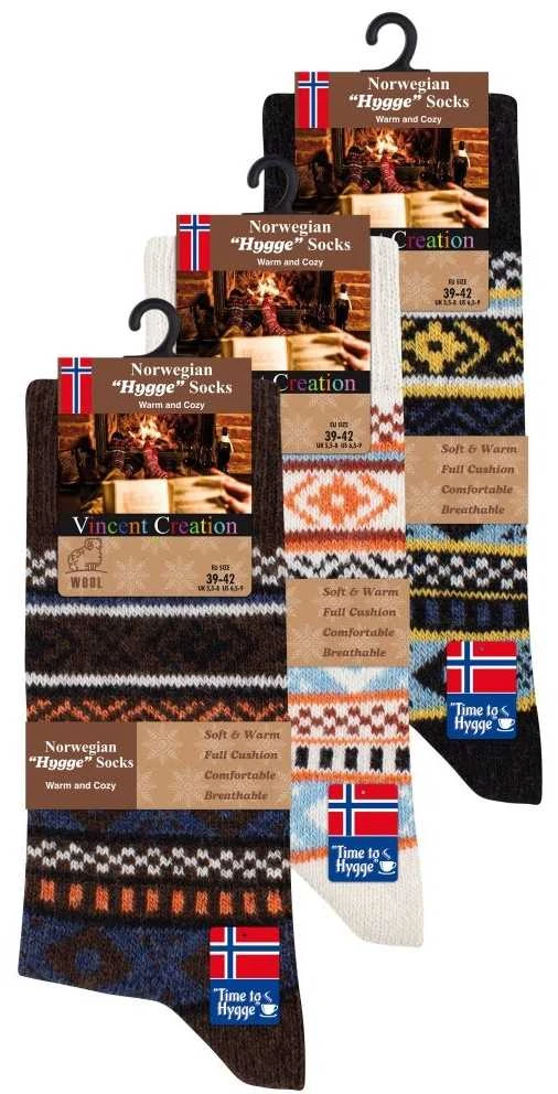 Vca Textil Norvegiškos vilnonės kojinės , unisex, Hygge, 3 poros
