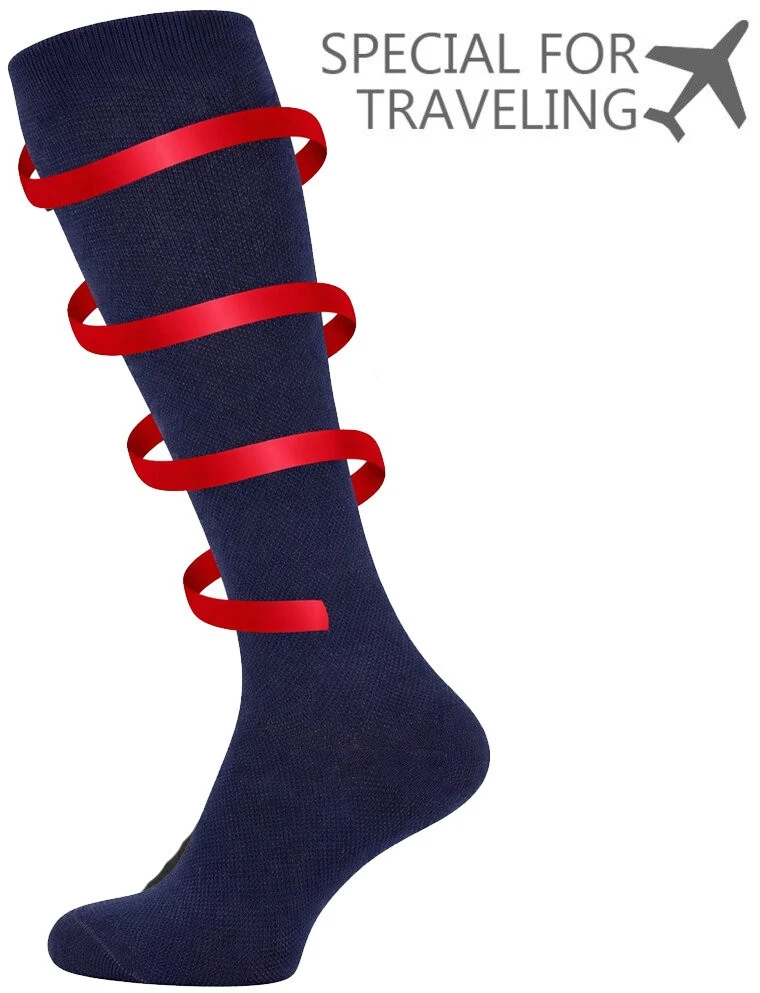 Vincent Creation Kelioninės kompresinės kojinės iki kelių, unisex, mėlynos