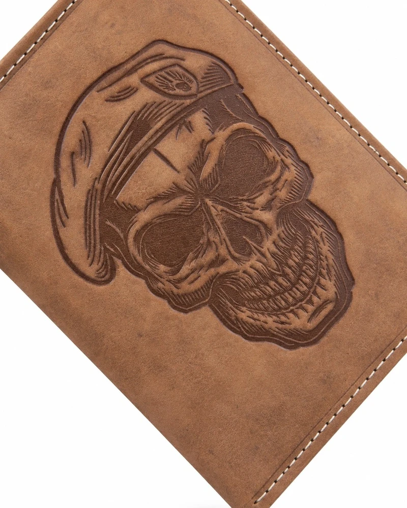 Vyriška odinė piniginė SKULL ALWAYS WILD 669