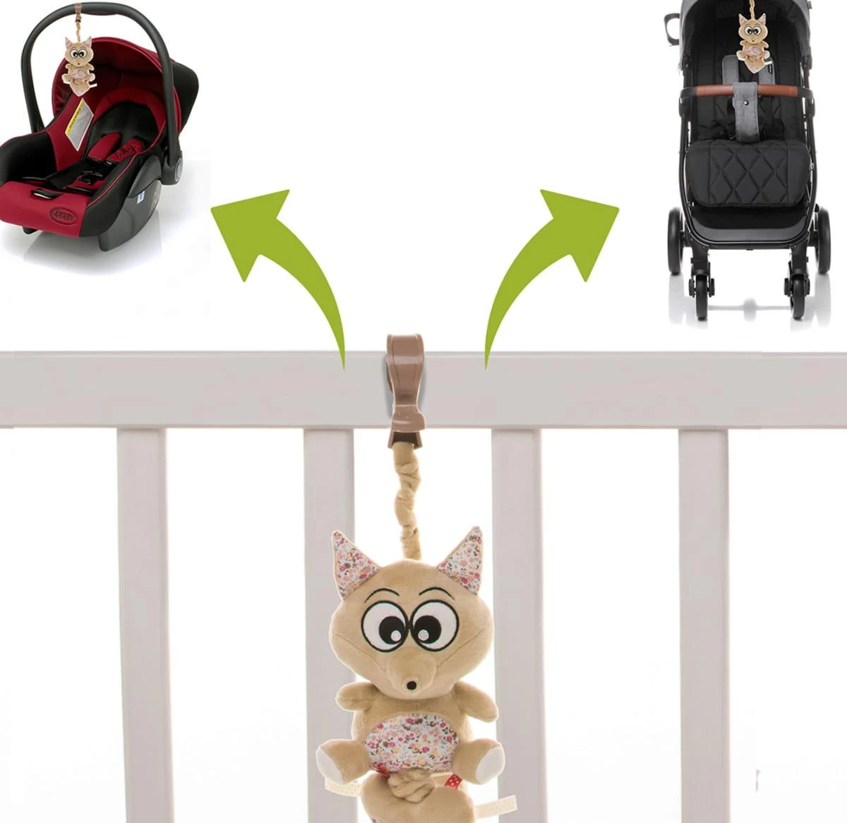 4Baby muzikinas žaislas vežimėliui lapė F01