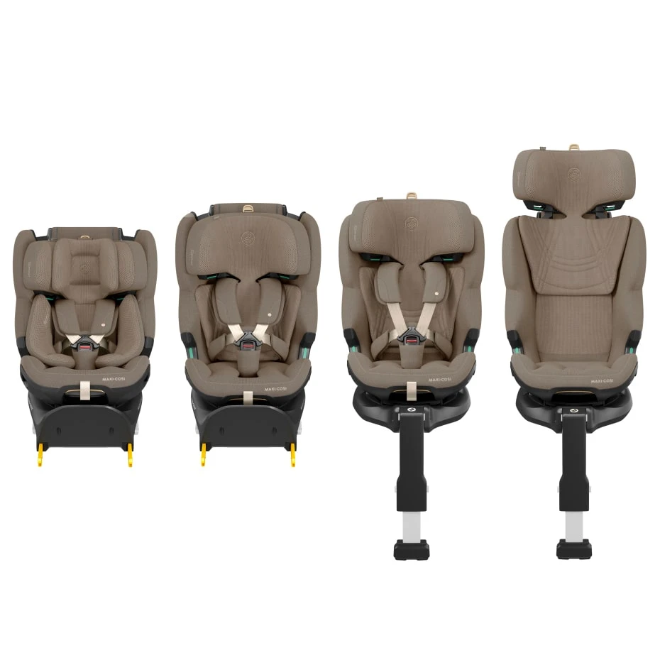 Maxi-Cosi Emerald 360 Pro kėdutės skirtingais augimo etapais