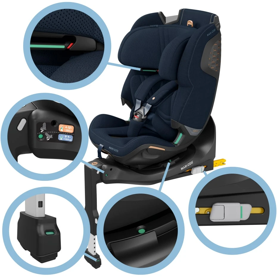 Automobilinė kėdutė Maxi-Cosi Emerald 360 Pro, su IsoFix, 40–150 cm, tamsiai mėlynos spalvos