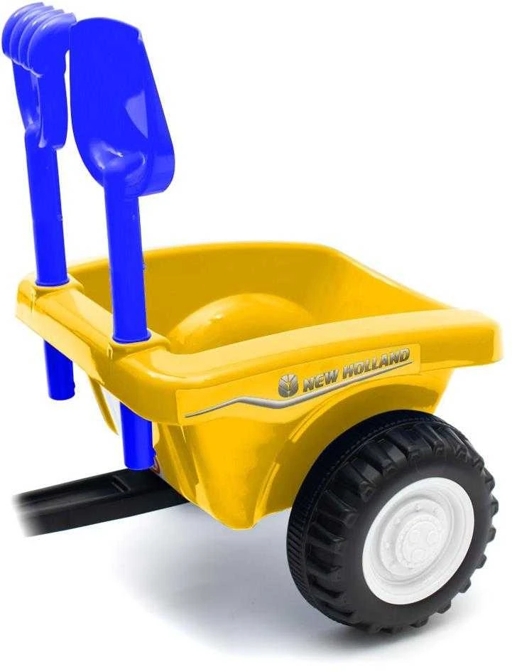 Baby Mix New Holland geltonasis traktorius su priedais ir įrankiais