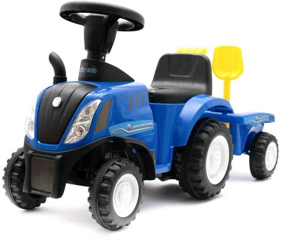 Baby Mix New Holland geltonasis traktorius su priedais ir įrankiais