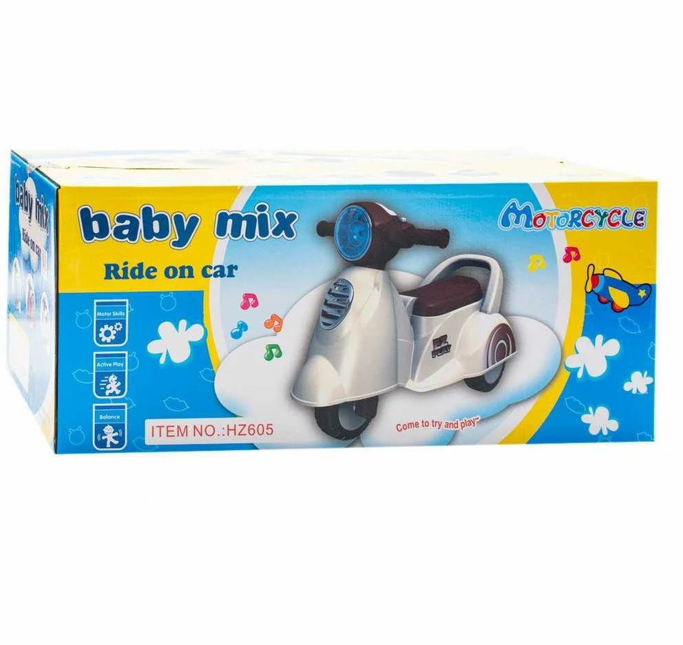 Baby Dan Baby Mix Motoroleris - važiuojama su garsu | Rožinis