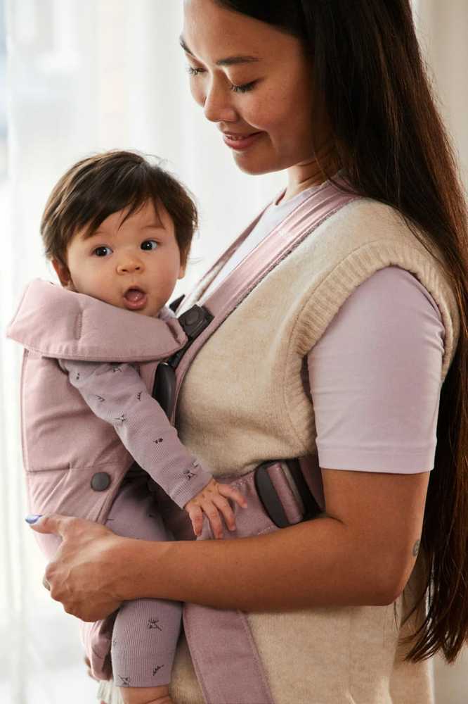BabyBjorn Baby Carrier Mini Woven – maža nešynė naujagimiui | Rožinė