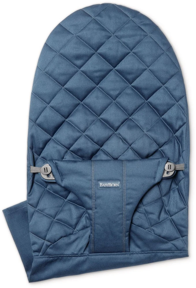 BabyBjorn Bliss/Balance Soft - Šokinėjimo užvalkalas | Austas tamsiai mėlynas (klasikinis dygsniuotas užvalkalas)