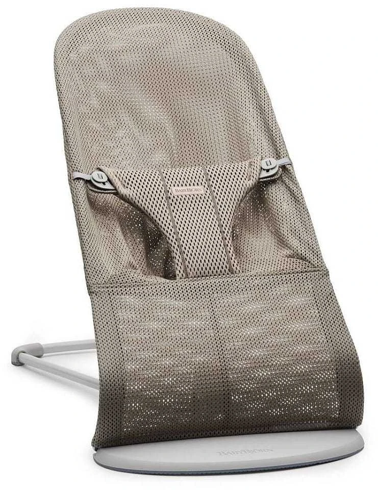 BABYBJÖRN gultukas Bliss Mesh, pilkos/smėlio spalvos, 606102 + barškutis