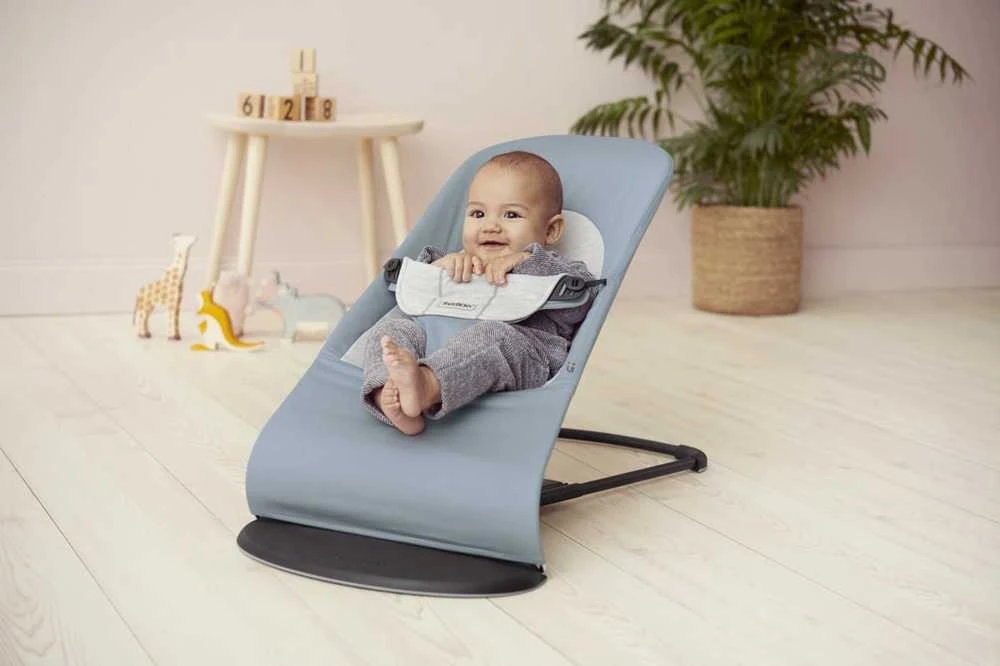 BabyBjörn Bouncer Balance Soft Woven sėdynė, šviesiai smėlio spalvos trikotažas