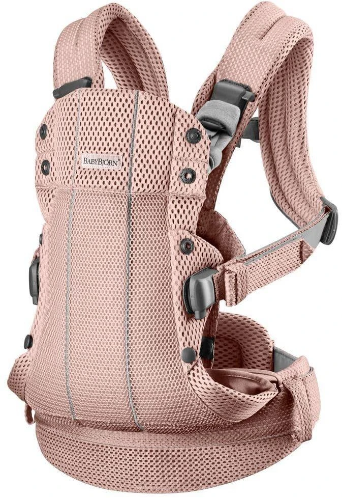 BabyBjorn Harmony Mesh 3D - ergonomiška nešioklė naujagimiams ir kūdikiams | Dulkėta rožinė