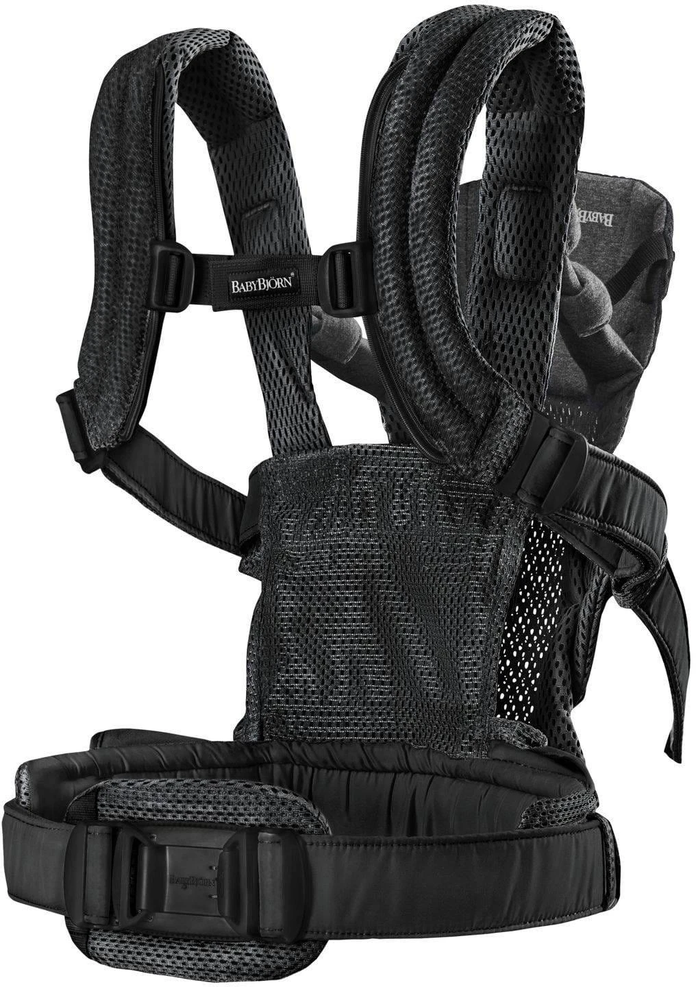 BabyBjorn Harmony Mesh 3D - ergonomiška nešioklė naujagimiams ir kūdikiams | Juoda