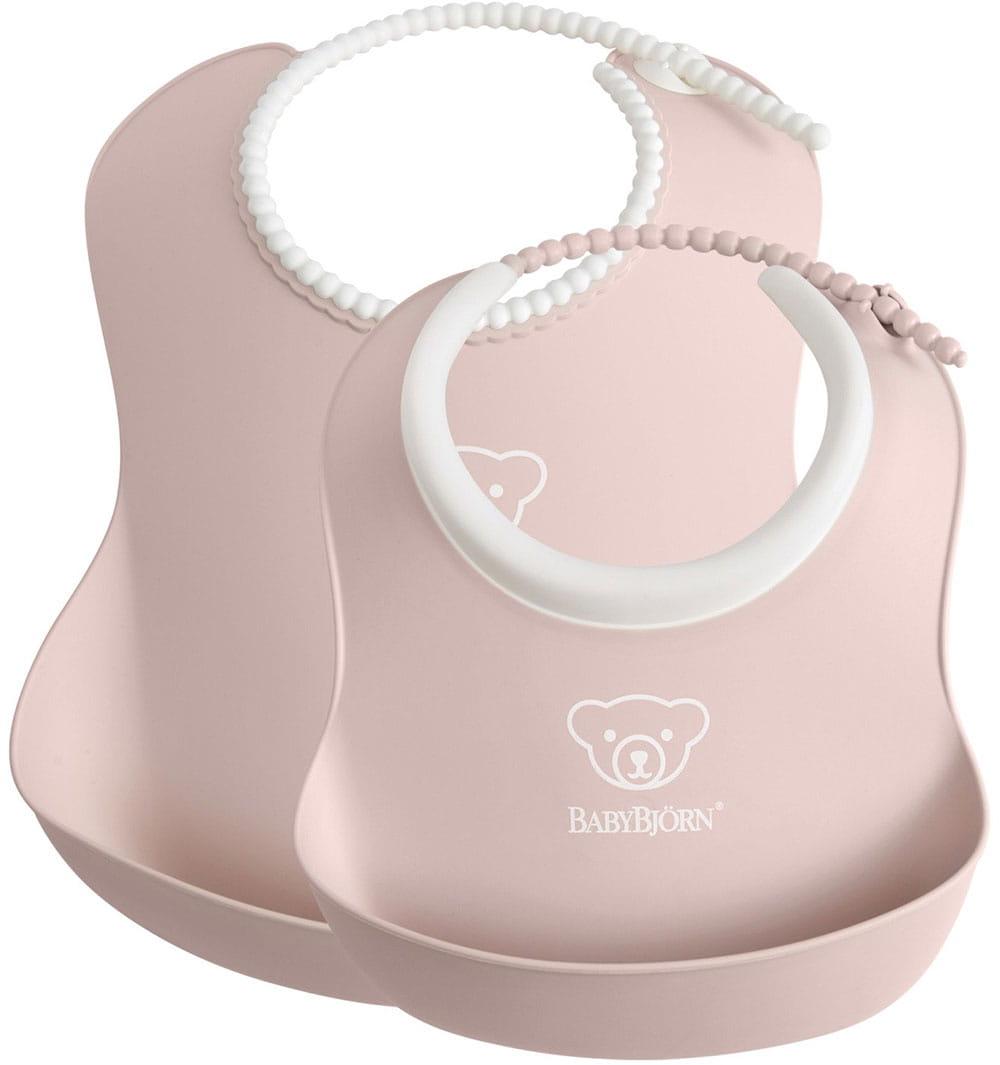 BABYBJORN - mažas/didelis seilinukų rinkinys - Powder Rožinė