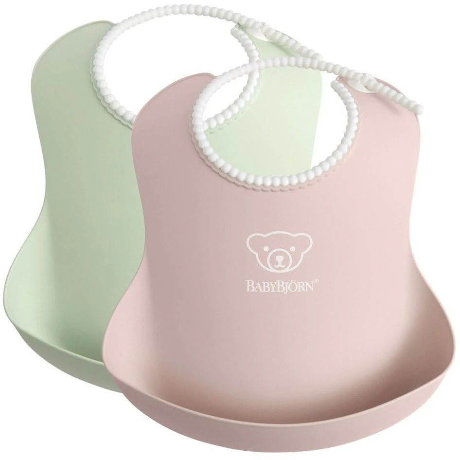 BABYBJORN minkšti seilinukai 2vnt. Pudra Žalias / Powder Rožinė