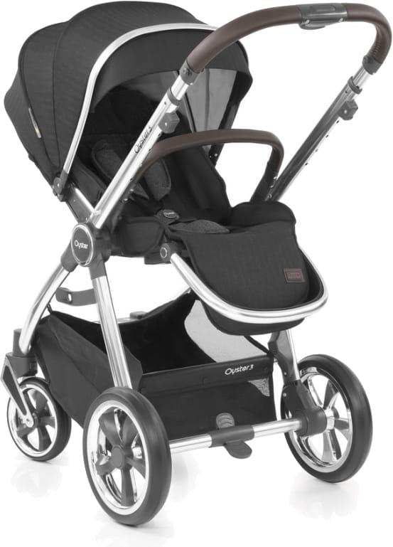 BabyStyle Oyster 3 stilingas vaikiškas vežimėlis | Tamsiai pilkos/sidabro spalvos "Caviar Silver"