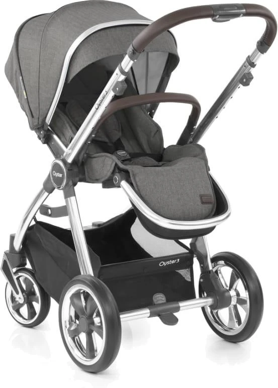 BabyStyle Oyster 3 stilingas vaikiškas vežimėlis | Pilkos/Sidabro spalvos "Mercury Silver"