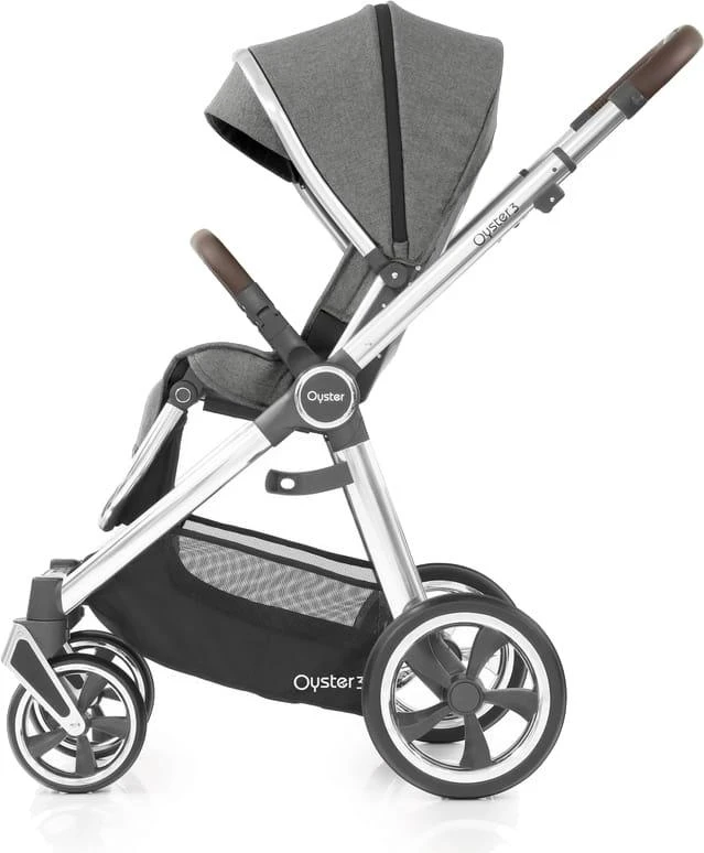 BabyStyle Oyster 3 stilingas vaikiškas vežimėlis | Pilkos/Sidabro spalvos "Mercury Silver"