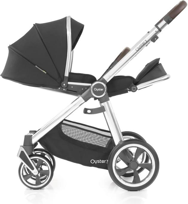 BabyStyle Oyster 3 stilingas vaikiškas vežimėlis | Tamsiai pilkos/sidabro spalvos "Caviar Silver"