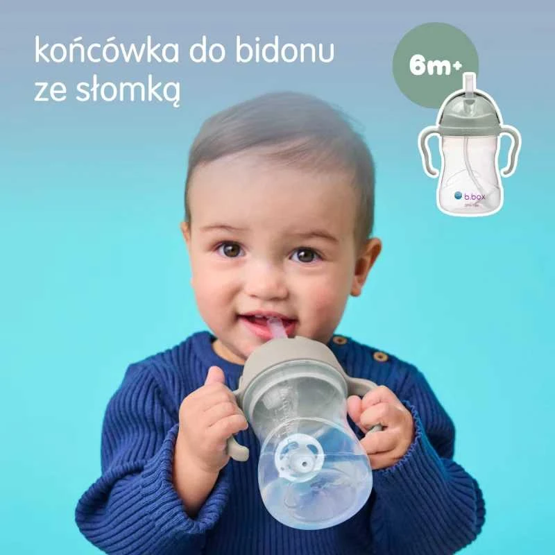 b.box - 3 viename geriamasis puodelis, šiaudelis, vandens buteliukas, treniruočių puodelis 240 ml | Sage