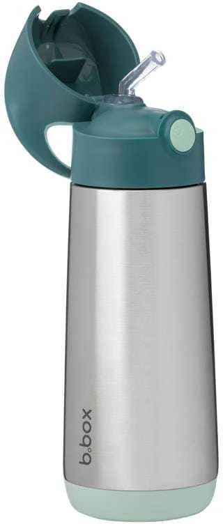 b.box - termo buteliukas su šiaudeliais 500ml | Smaragdo miškas