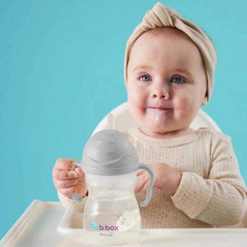 B.BOX - Gertuvė su šiaudeliu 240ml, pilkas