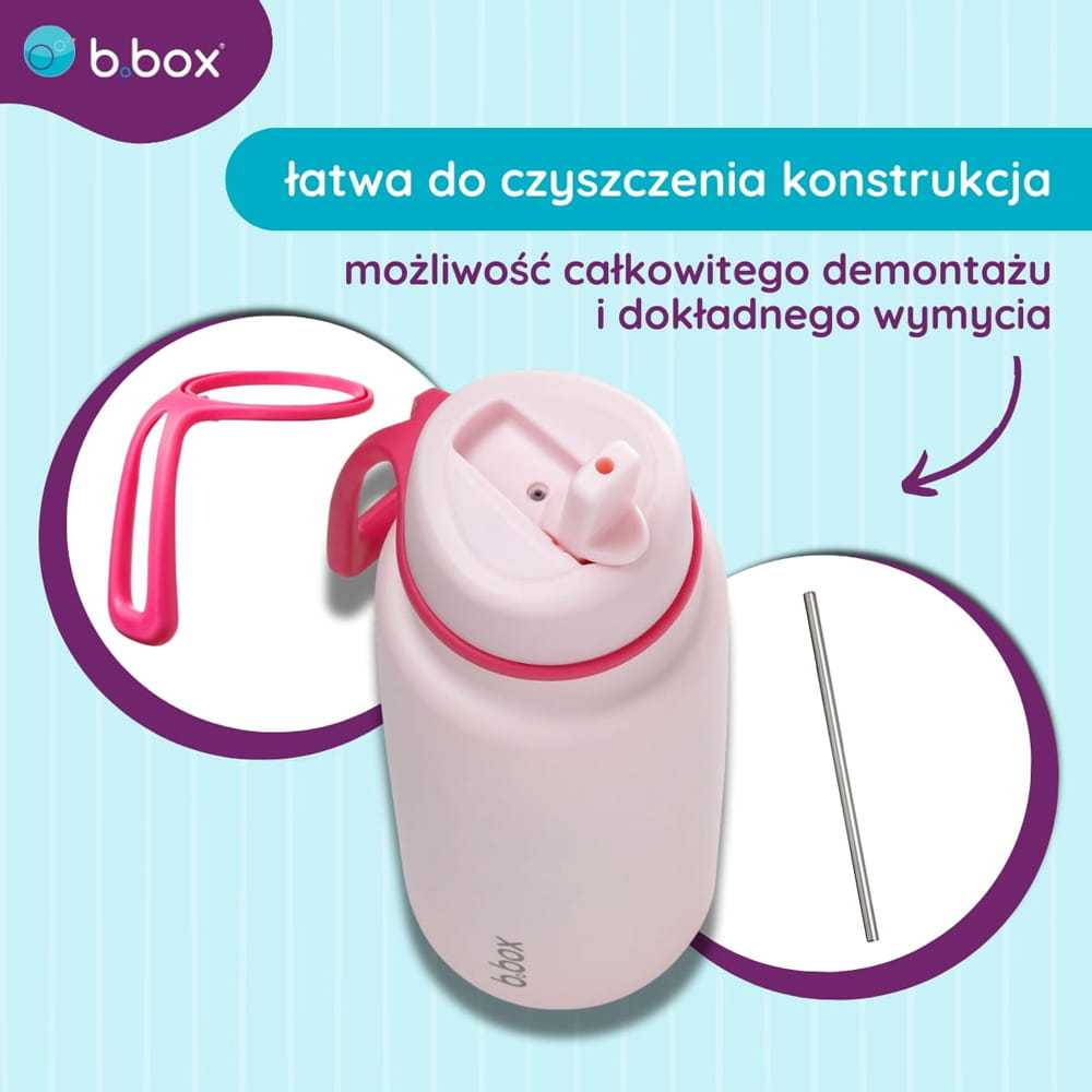 Rožinė B.BOX BB501511 Termo butelis su sulankstomu snapeliu - nerūdijančio plieno termosas 1 l Rožinė Paradise