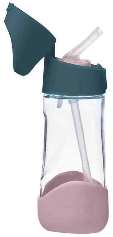 b.box - tritan buteliukas su šiaudeliais 450 ml | Indigo rožė