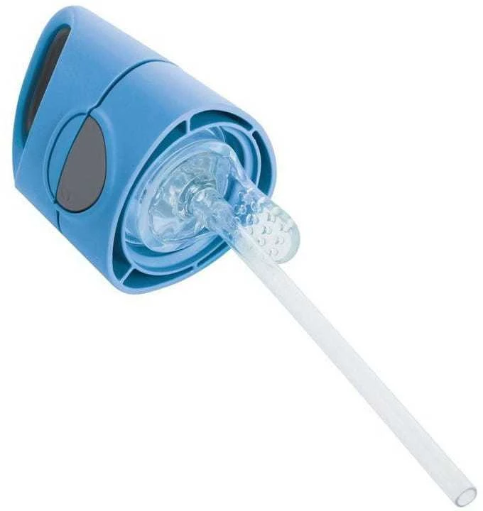 Gertuvė B.BOX - Tritano buteliukas su šiaudeliu 450 ml, mėlynas skalūno spalvos