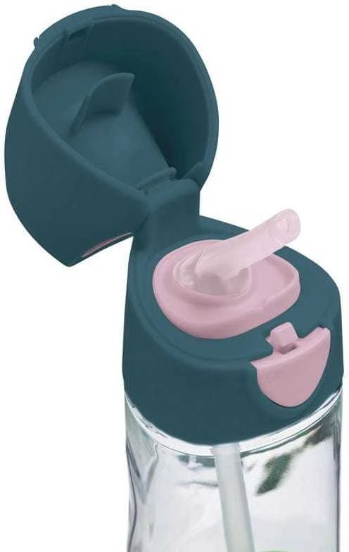 b.box - tritan buteliukas su šiaudeliais 450 ml | Indigo rožė