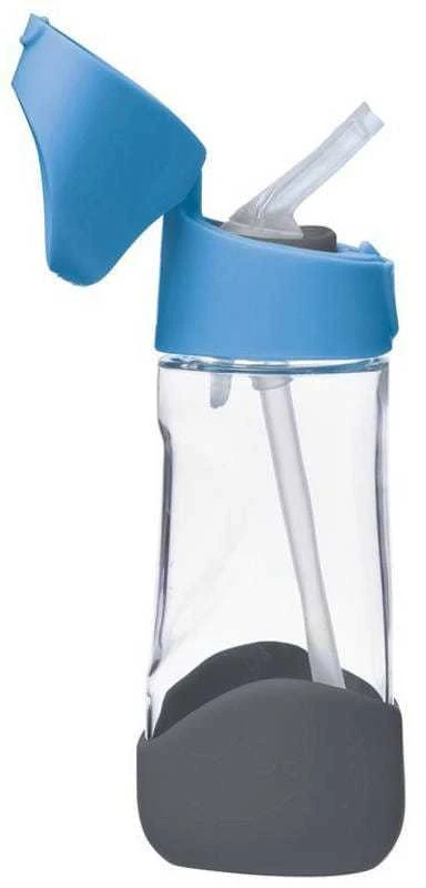 Gertuvė B.BOX - Tritano buteliukas su šiaudeliu 450 ml, mėlynas skalūno spalvos