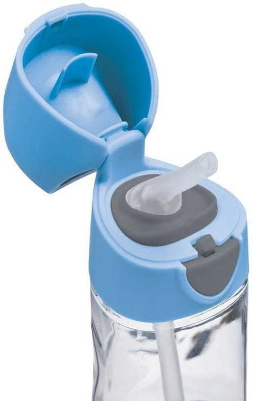 Gertuvė B.BOX - Tritano buteliukas su šiaudeliu 450 ml, mėlynas skalūno spalvos