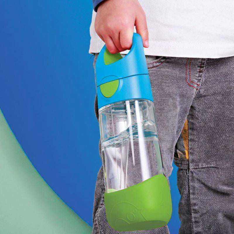 Gertuvė B.BOX - Tritano buteliukas su šiaudeliu 450 ml, mėlynas skalūno spalvos