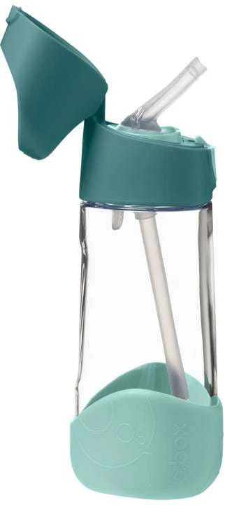 B.BOX BB500307 Tritan buteliukas su šiaudeliais 450 ml Emerald Forest