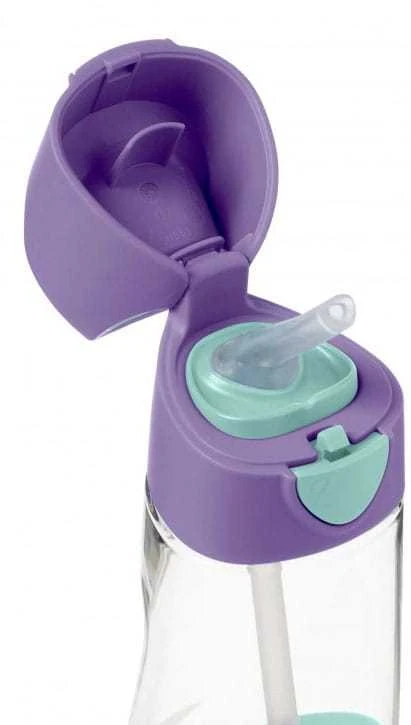 B.BOX BB500303 Tritan buteliukas su šiaudeliu 450 ml Lilac Pop