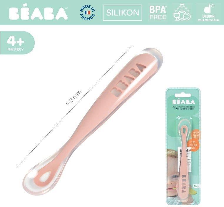 BEABA PRADINIO MAITINIMO SILIKONINIS ŠAUKŠTELIS 4+ MĖN., COTTON CANDY