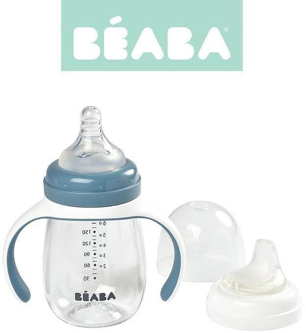 BEABA MOKOMASIS BUTELIUKAS-GERTUVĖ 2IN1, 210 ML, WINDY Mėlynas