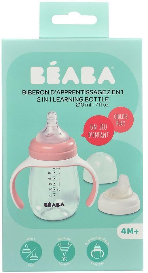 BEABA MOKOMASIS BUTELIUKAS-GERTUVĖ 2IN1, 210 ML, OLD Rožinis