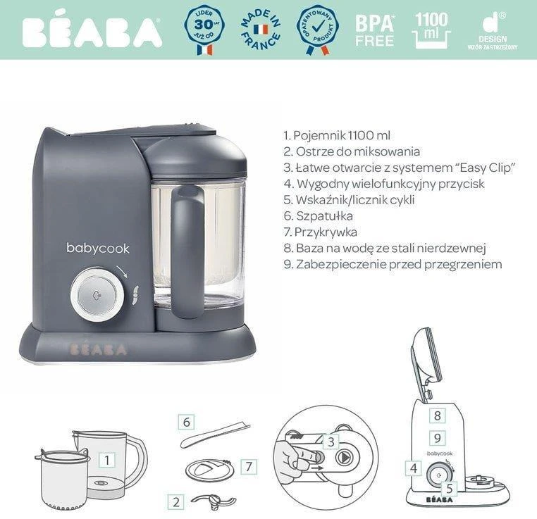 Beabababycook solo trintuvas-garintuvas 4in1, tamsiai pilkas