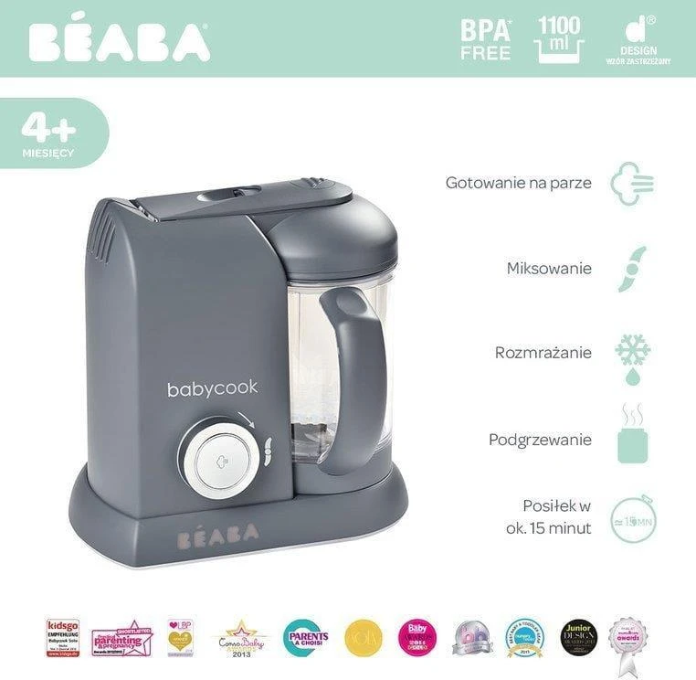 Beabababycook solo trintuvas-garintuvas 4in1, tamsiai pilkas